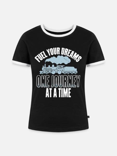 Modelleisenbahn Eisenbahn - Frauen Kontrast-T-Shirt - Schwarz/Weiß