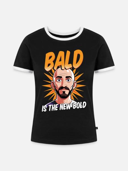 Glatze Haarausfall Glatzkopf - Frauen Kontrast-T-Shirt - Schwarz/Weiß