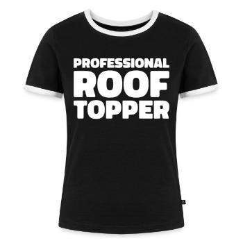 Dachdecker - Frauen Kontrast-T-Shirt - Schwarz/Weiß - Vorne - Selfina (174cm)