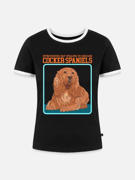 Cocker Spaniel Cockerspaniel Geschenke - Frauen Kontrast-T-Shirt - Schwarz/Weiß