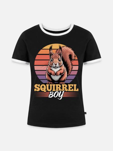 Squirrel funny Animal - Frauen Kontrast-T-Shirt - Schwarz/Weiß