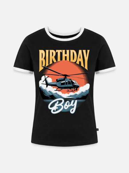 Helicopter funny Pilot - Frauen Kontrast-T-Shirt - Schwarz/Weiß
