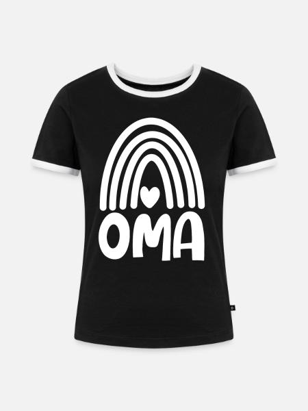 Oma - Frauen Kontrast-T-Shirt - Schwarz/Weiß