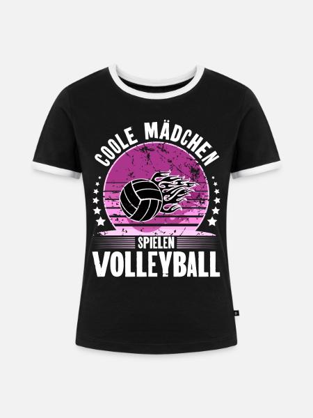 Volleyball - Frauen Kontrast-T-Shirt - Schwarz/Weiß