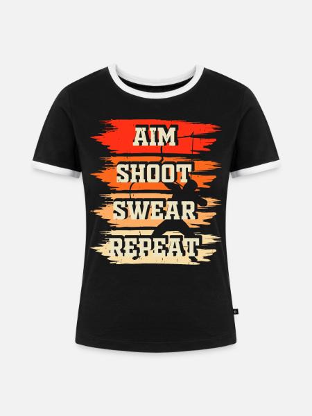 Bogenschütze Bogenschießen - Frauen Kontrast-T-Shirt - Schwarz/Weiß