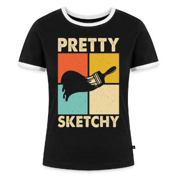 Malen Künstler Maler - Frauen Kontrast-T-Shirt - Schwarz/Weiß - Vorne - Selfina (174cm)