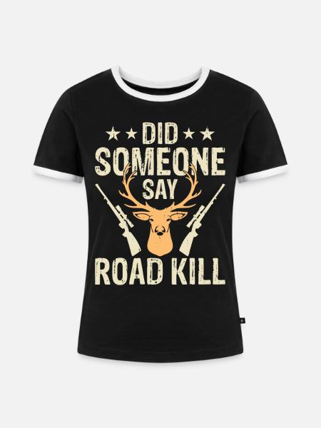 Jäger Jagen - Frauen Kontrast-T-Shirt - Schwarz/Weiß