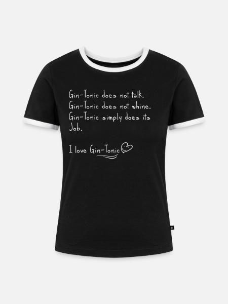 Ich liebe Gin-Tonic - Frauen Kontrast-T-Shirt - Schwarz/Weiß