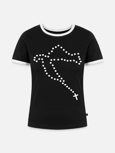 Kroatien Kette - Hrvatska krunica - Frauen Kontrast-T-Shirt - Schwarz/Weiß