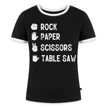 Tischler, Holzarbeiter - Frauen Kontrast-T-Shirt - Schwarz/Weiß - Vorne - Selfina (174cm)