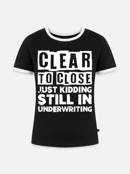 Kreditsachbearbeiter, Hypothekendarlehen - Frauen Kontrast-T-Shirt - Schwarz/Weiß
