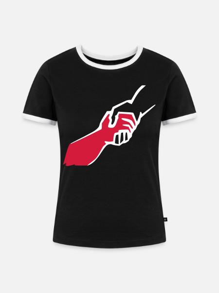 solidarity3 - Frauen Kontrast-T-Shirt - Schwarz/Weiß