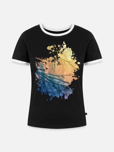 Nadelbaum - Frauen Kontrast-T-Shirt - Schwarz/Weiß