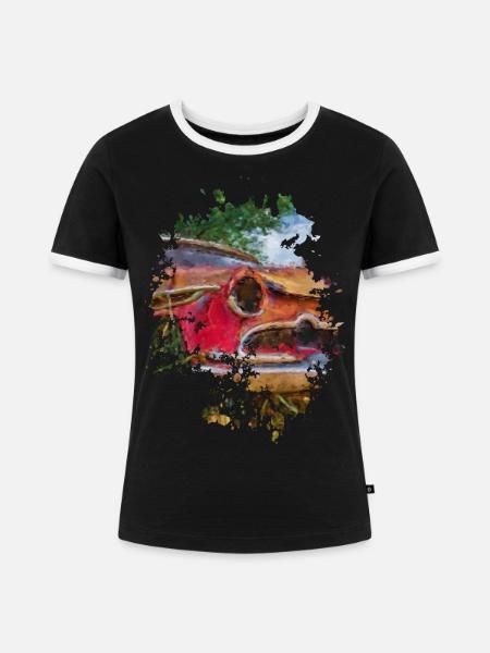 Oldtimer - Frauen Kontrast-T-Shirt - Schwarz/Weiß