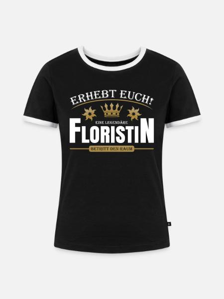 Floristin - Frauen Kontrast-T-Shirt - Schwarz/Weiß