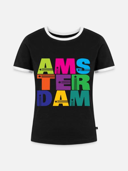Holland - Frauen Kontrast-T-Shirt - Schwarz/Weiß