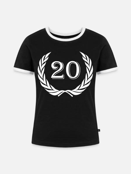 Jubiläum 20 Jahre - Frauen Kontrast-T-Shirt - Schwarz/Weiß