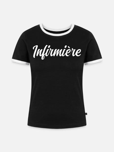 Krankenschwester - Frauen Kontrast-T-Shirt - Schwarz/Weiß