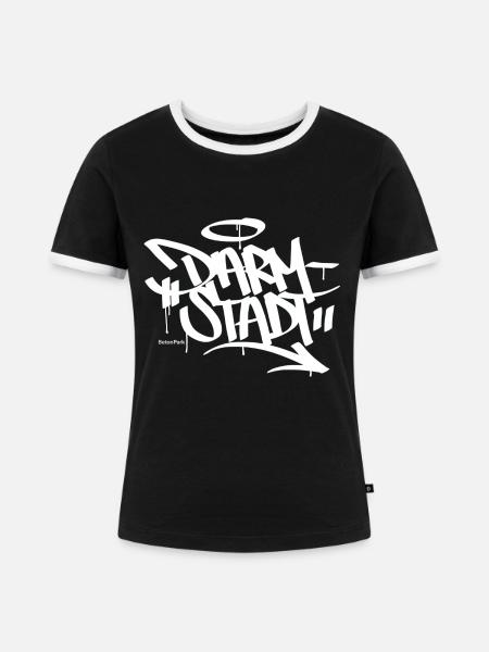 Darmstadt Graffiti Shirt - Frauen Kontrast-T-Shirt - Schwarz/Weiß