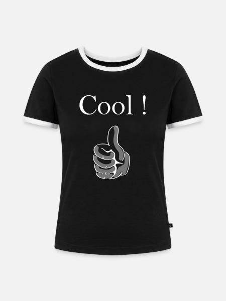 Cool Daumen Hoch ! - Frauen Kontrast-T-Shirt - Schwarz/Weiß
