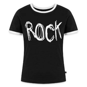 Rock - Frauen Kontrast-T-Shirt - Schwarz/Weiß - Vorne - Selfina (174cm)