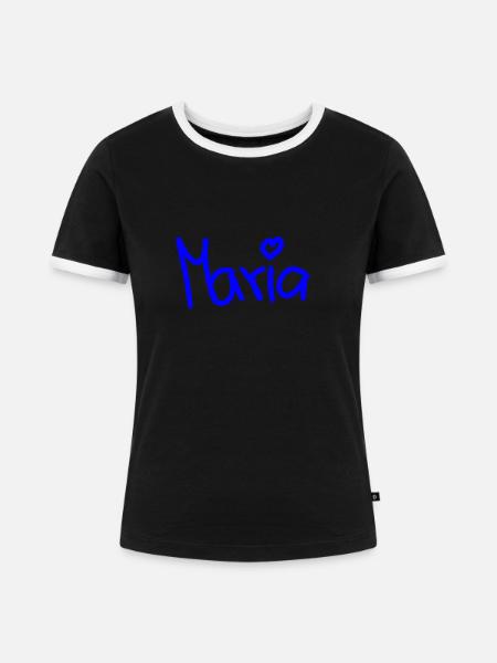Maria - Frauen Kontrast-T-Shirt - Schwarz/Weiß