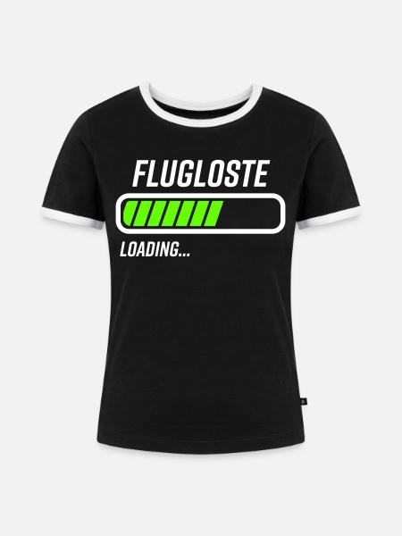 Fluglotse Loading Ladebalken - Frauen Kontrast-T-Shirt - Schwarz/Weiß