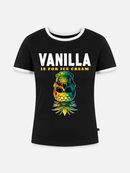 Vanille ist für Eis - Frauen Kontrast-T-Shirt - Schwarz/Weiß