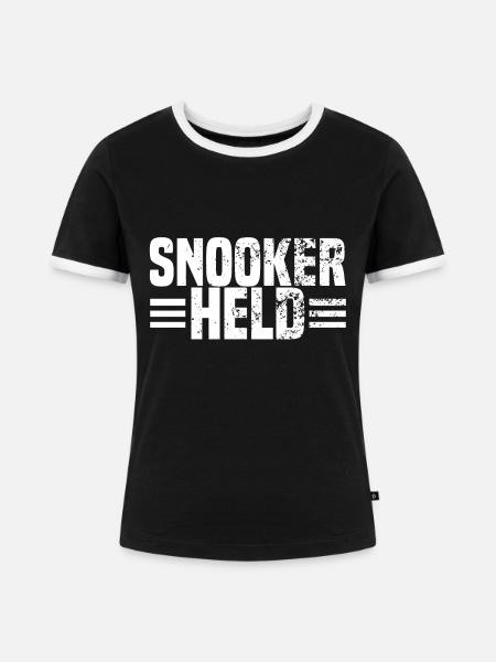 snooker held - Frauen Kontrast-T-Shirt - Schwarz/Weiß