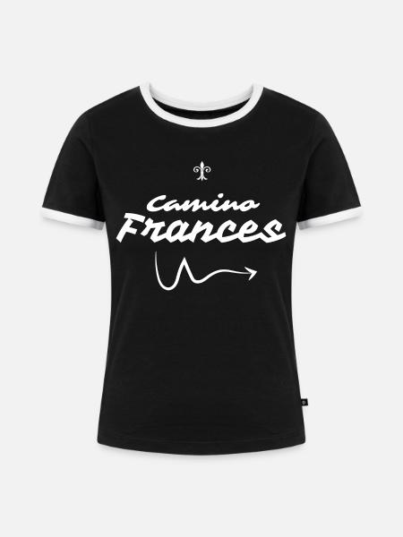 Camino frances - Frauen Kontrast-T-Shirt - Schwarz/Weiß