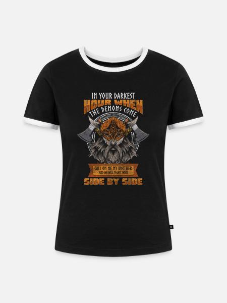 Odin Thor Valhalla - Frauen Kontrast-T-Shirt - Schwarz/Weiß