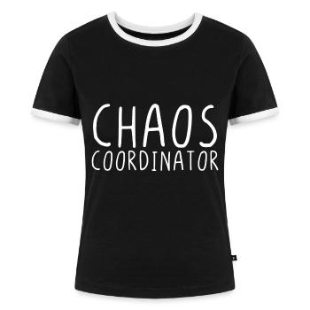 Chaos coordinator - Frauen Kontrast-T-Shirt - Schwarz/Weiß - Vorne - Selfina (174cm)