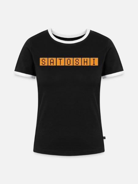 Satoshi - Frauen Kontrast-T-Shirt - Schwarz/Weiß