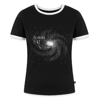 The Answer Is 42 - Frauen Kontrast-T-Shirt - Schwarz/Weiß - Vorne - Selfina (174cm)
