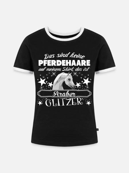 Araber Pferde - Frauen Kontrast-T-Shirt - Schwarz/Weiß