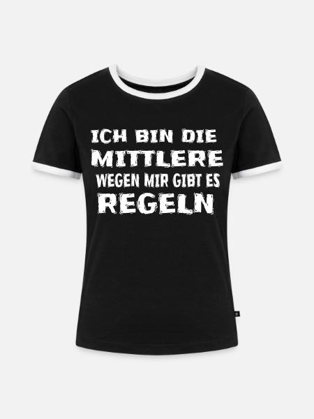 Ich Bin die Mittlere - Frauen Kontrast-T-Shirt - Schwarz/Weiß