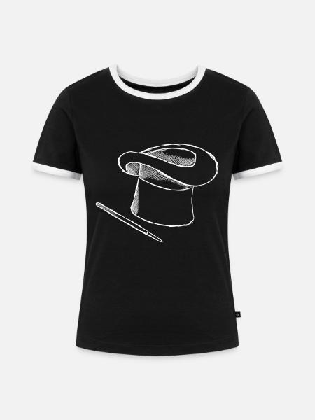 Zauberer - Frauen Kontrast-T-Shirt - Schwarz/Weiß