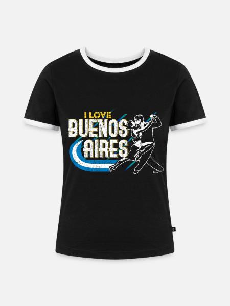 Argentinen Buenos Aires - Frauen Kontrast-T-Shirt - Schwarz/Weiß