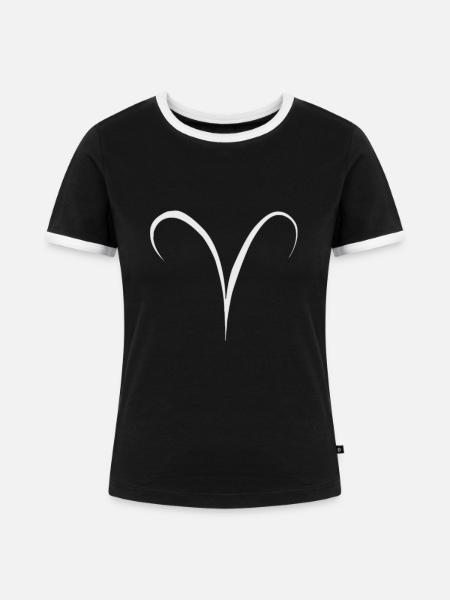 Sternzeichen Widder - Frauen Kontrast-T-Shirt - Schwarz/Weiß
