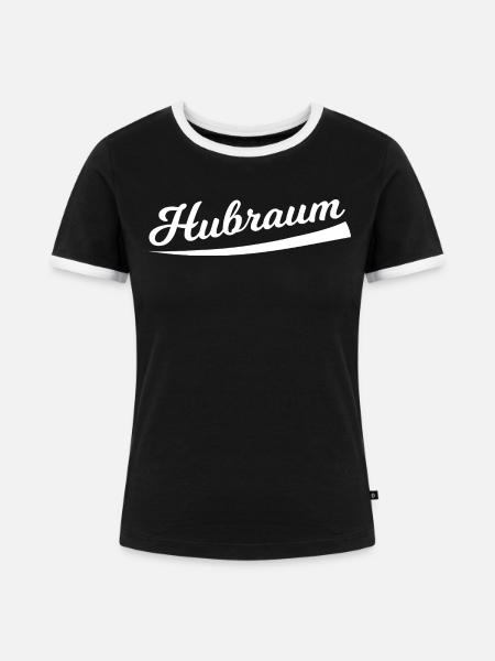 Hubraum Retro Schriftzug - Frauen Kontrast-T-Shirt - Schwarz/Weiß