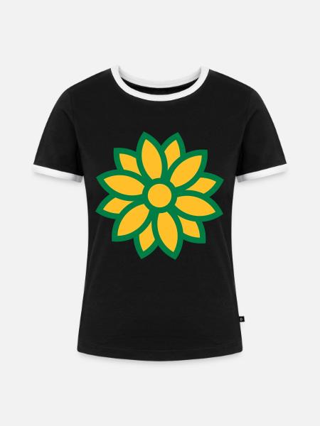 flower - Frauen Kontrast-T-Shirt - Schwarz/Weiß