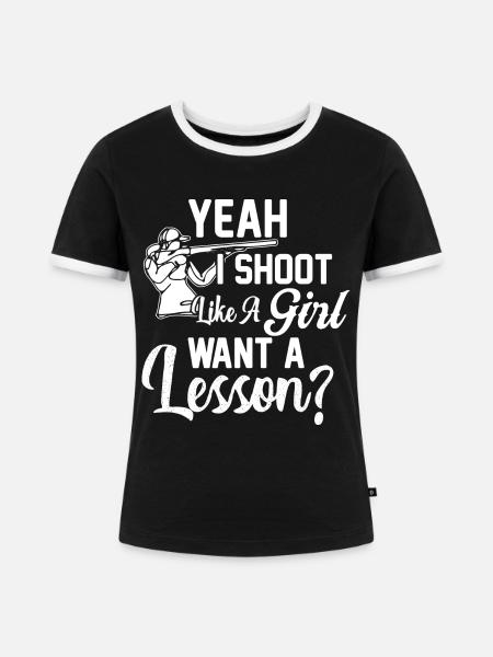 Fallenschießen - Frauen Kontrast-T-Shirt - Schwarz/Weiß