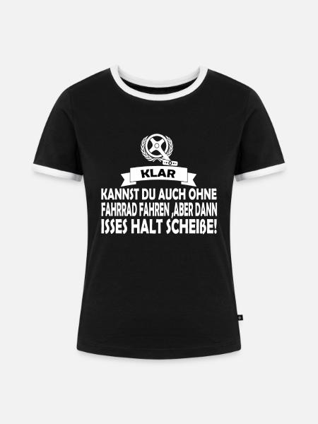 Fahrrad - Frauen Kontrast-T-Shirt - Schwarz/Weiß