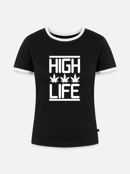 High Life - Frauen Kontrast-T-Shirt - Schwarz/Weiß