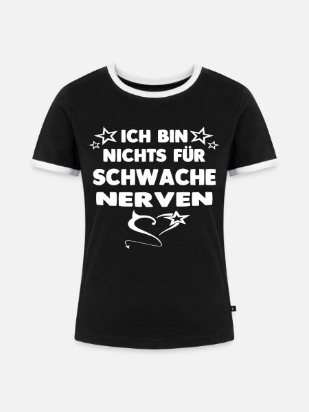 schwache Nerven - Frauen Kontrast-T-Shirt - Schwarz/Weiß