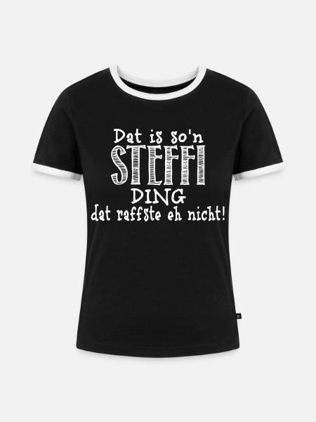 steffi - Frauen Kontrast-T-Shirt - Schwarz/Weiß