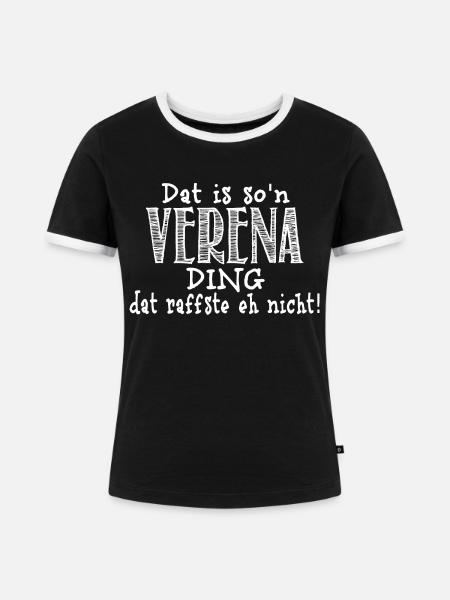 verena - Frauen Kontrast-T-Shirt - Schwarz/Weiß