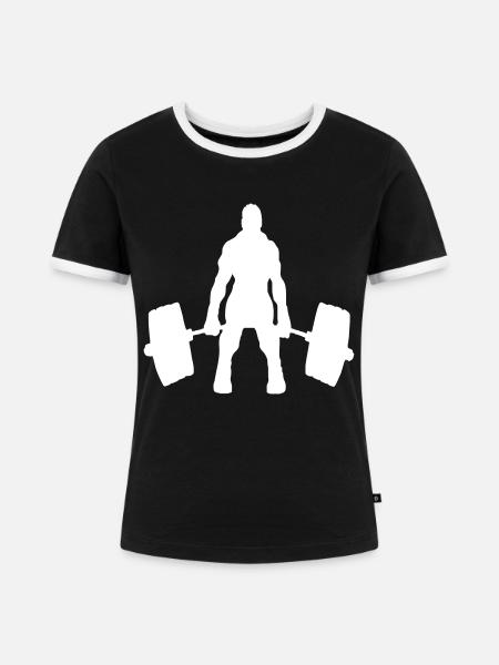 BODYBUILDER LOGO - Frauen Kontrast-T-Shirt - Schwarz/Weiß