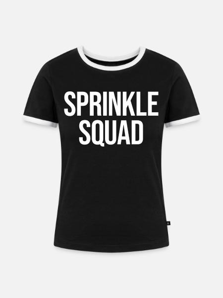 Sprinkle Squad - Lustiges Donut Geschenk - Frauen Kontrast-T-Shirt - Schwarz/Weiß