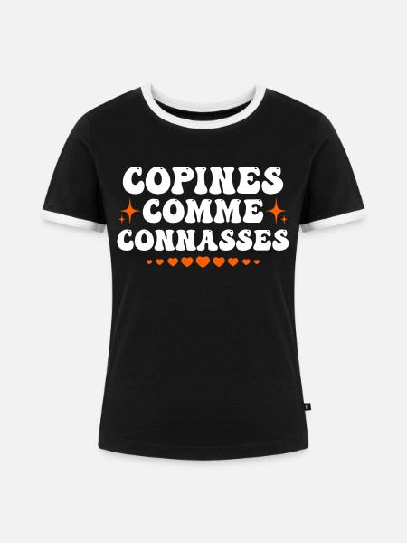 Freundinnen als - Frauen Kontrast-T-Shirt - Schwarz/Weiß